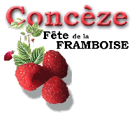 Concèze, Fête de la Framboise en Juillet Vente dégustation tarte à framboise de Concèze, record guinness sous la halle Guiness 